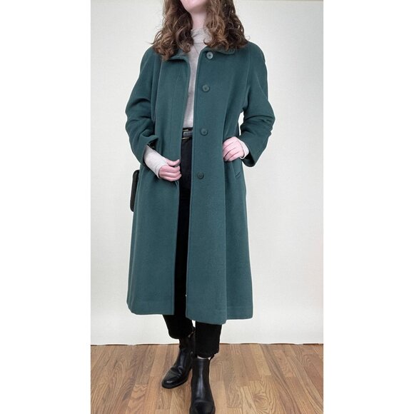 Vintage Union Made Cashmere Wool Angora Peacoat Trench Oversized Fit Jacket Coat - Picture 7 of 7